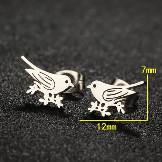 1 Pair Casual Cute Animal Plating Hollow Out 304 Stainless Steel 18K Gold Plated Ear Studs