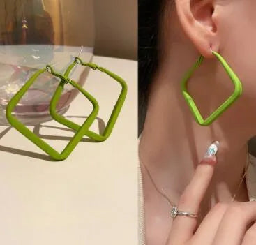 1 pair exaggerated geometric alloy plating women's earrings