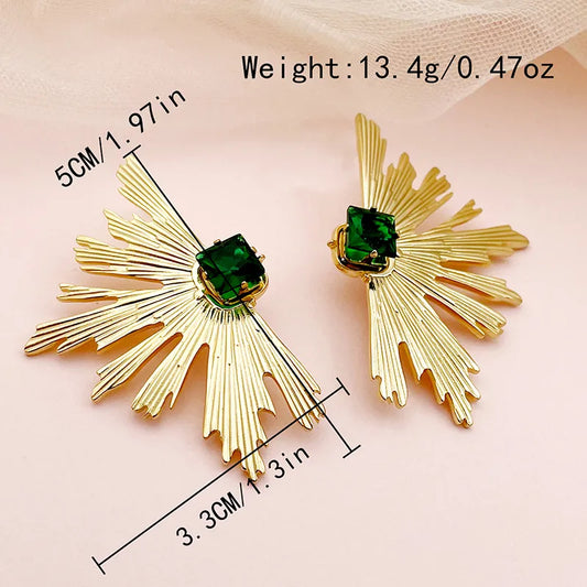 1 Pair Preppy Style Sweet Artistic Sector Water Droplets Flower Plating 304 Stainless Steel Zircon 14K Gold Plated Ear Studs