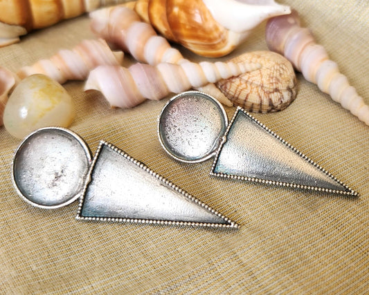 Mirage - old Geometric Silver-Tone Stud Earrings