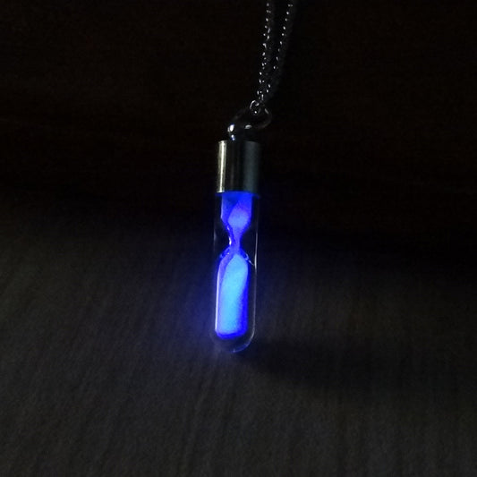 Mirage Luminous Hourglass Pendant Necklace – Glow-in-the-Dark Magic Charm