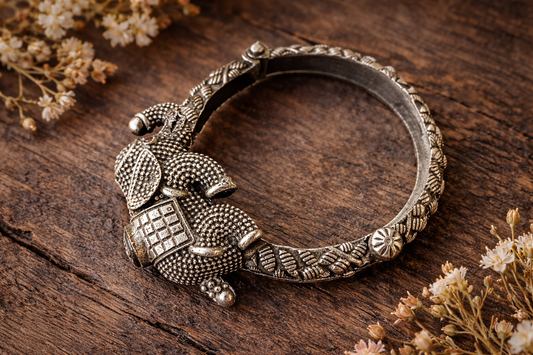 Oxidised Elephant Kada for Women – The Mirage Fashion (Single Pic)