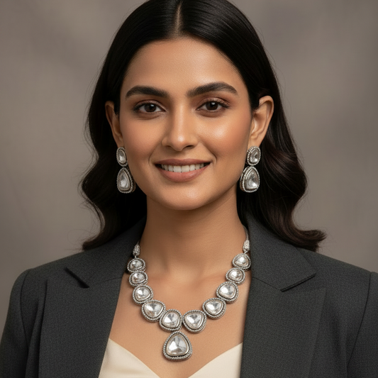 Elegant Kundan Necklace Set for Women for western were