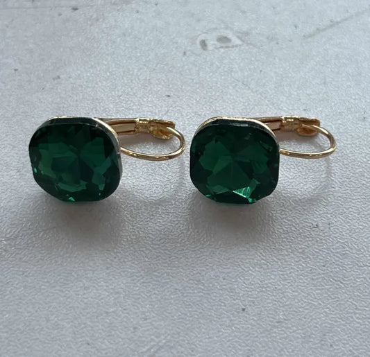 fashion geometric alloy inlay artificial gemstones women's drop earrings 1 pair