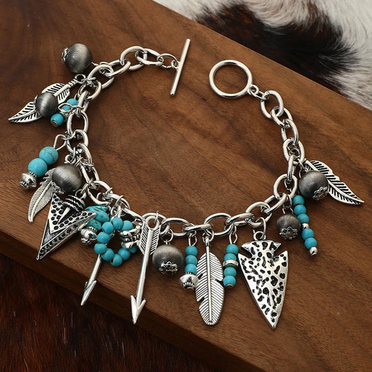 Turquoise Beaded Bracelet – Cowboy Chic with a Touch of Nature