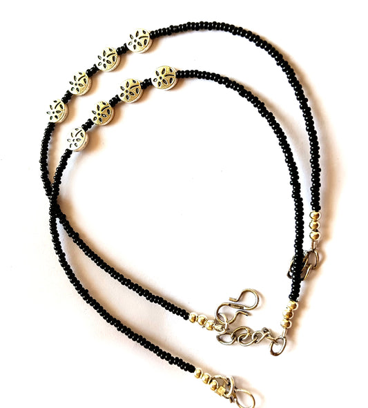 Mirage Black Bead With Oxidized Silver AnkletMirage Black bead with oxidized silver aNKLET