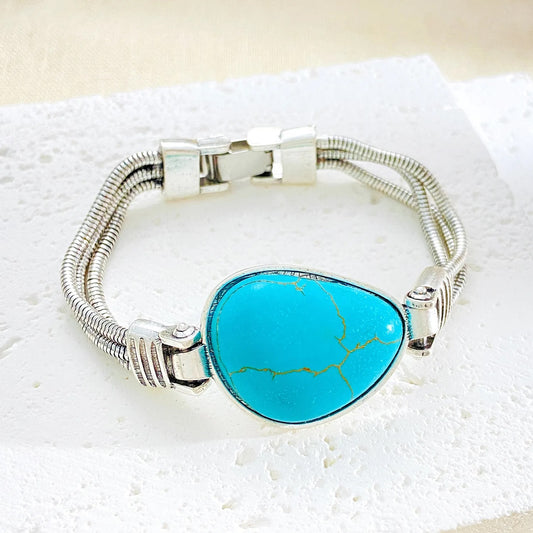 Mirage Vintage Style Bohemian Geometric Silver unisex Turquoise Alloy Bracelets