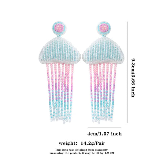 Beach Modern Style Classic Style colorful Glass Seed Bead Drop Earrings