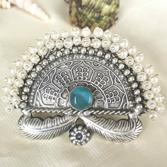 Mirage Oxidised Silver Turquoise Ring,