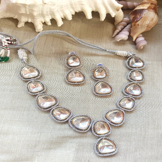 Radiant Gold-Plated Stone-Studded Jewelry Set