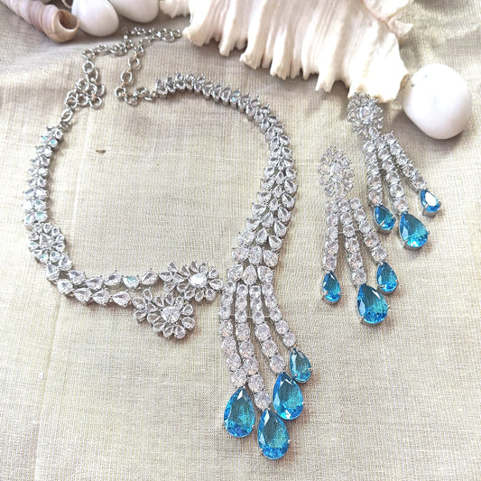 Sparkling American Diamond Necklace Set