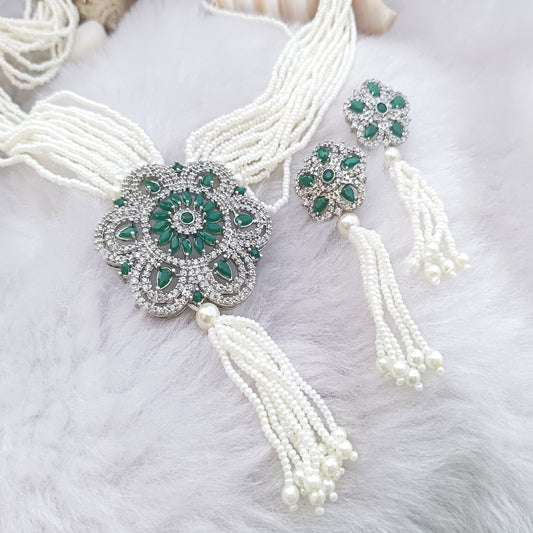 Emerald Green Diamond Choker Necklace — A Statement of Luxury