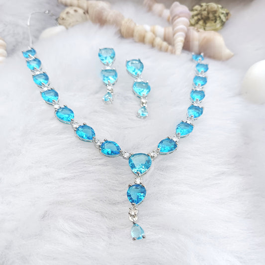 Crystal Bridal Jewelry Set with Rhinestone Pendant
