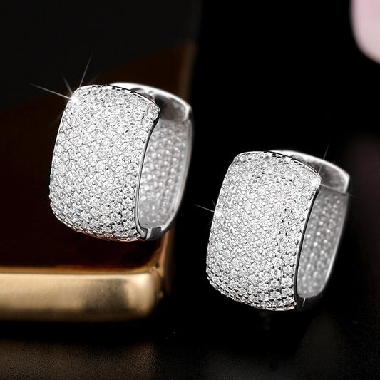 1 Pair Simple Style Shiny Geometric Inlay Copper Zircon Earrings