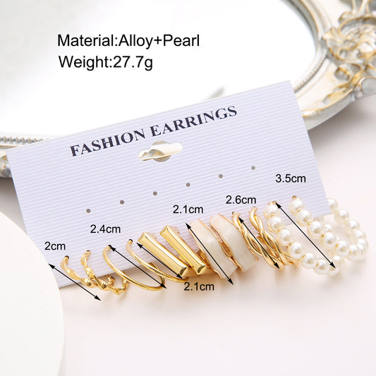 6-Pair Contemporary Earrings Set – Perfect for Women’s Accessories