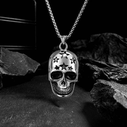 Anti Tarnish Skull Pendant Necklace for Men | Gold & Silver Gothic Chain | The Mirage Fashion
