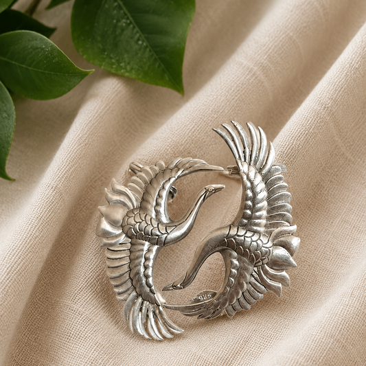 Phoenix Bird Silver-Tone Ear Cuff Earrings – Statement Wing Ear Wrap Earrings for Women Boho Tribal Jewelry The mirage Fashion