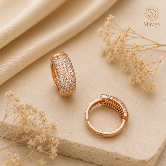 Rose Gold Pave CZ Finger Ring for Women The Mirage Fashion
