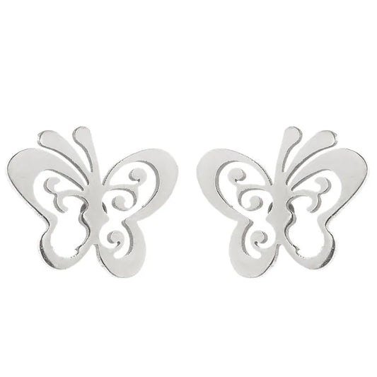 Simple Style Butterfly Plating Stainless Steel No Inlaid 18K Gold Plated Ear Studs