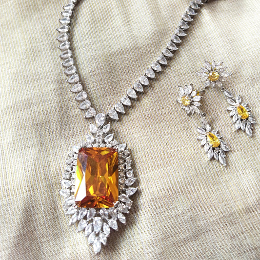 Miraculous Design Canary Yellow Diamond Charm Necklace