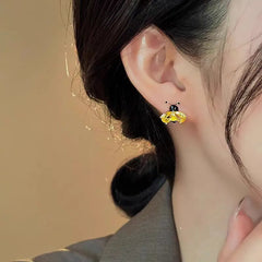 Golden Crystal Bee Stud Earrings for Women | Elegant Statement Jewelry – The Mirage Fashion