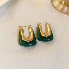 French style u shape alloy plating women's earrings