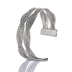 Elegant Twisted Wire Kada Bracelet for Women – Gold & Silver Open Cuff Fashion Jewelry