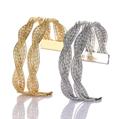 Elegant Twisted Wire Kada Bracelet for Women – Gold & Silver Open Cuff Fashion Jewelry