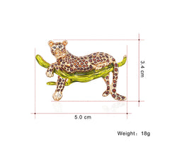 Luxury Leopard Brooch | Designer Animal Brooch in Gold Finish – The Mirage Fashion