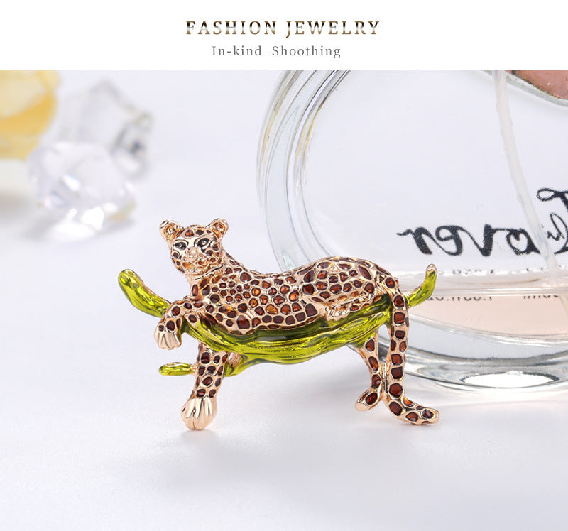 Luxury Leopard Brooch | Designer Animal Brooch in Gold Finish – The Mirage Fashion
