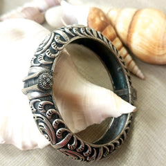 Mirage  Ethnic Embossed  Silver  kada  (Single Pic)