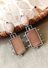Mirage  -Beautiful   oxidize dangle drop earing in unique color monzonite stones .