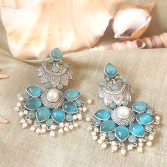 Mirage -Royal Crescent Chandbali Earrings with Pearl Center – Available in Multiple Colors
