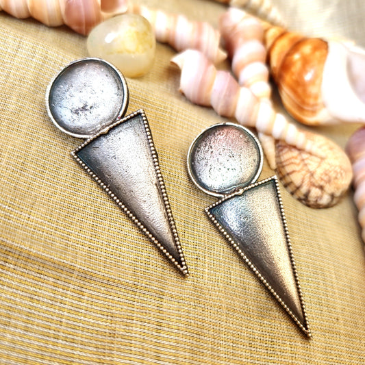 Mirage - old Geometric Silver-Tone Stud Earrings