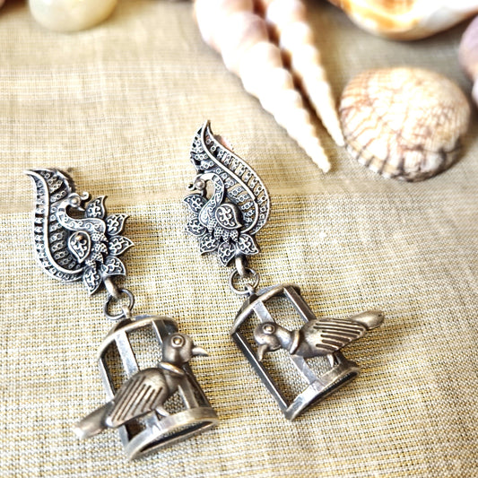 Mirage - Vintage Bird Cage Oxidized Earrings