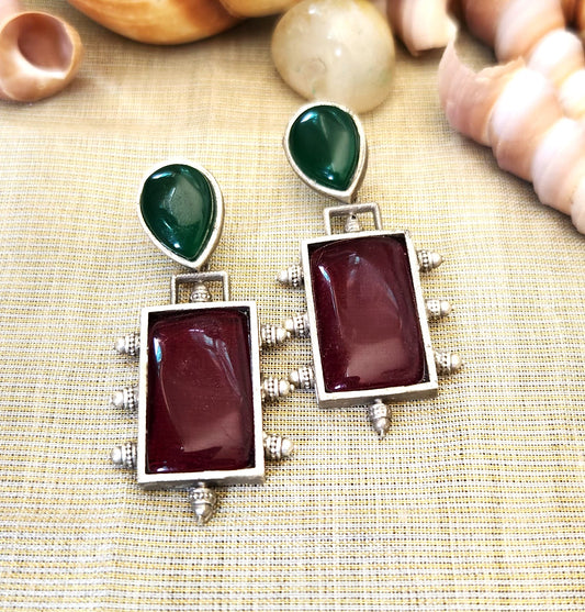 Mirage - Beautiful two colors oxidize dangle drop earing
