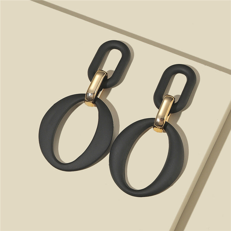 Black & Gold Geometric Drop Earrings for Women | Statement Jewellery by The Mirage Fashion 