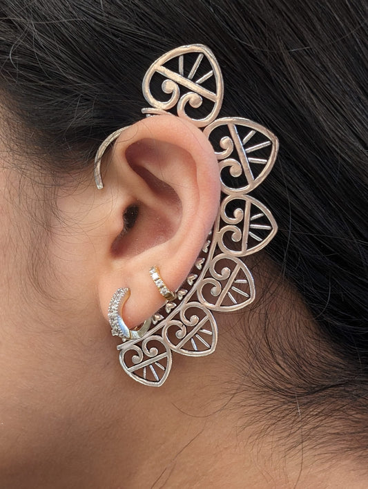 Mirage Behind the Ear Oxidize Silver  Unique stylish  Ear Cuff Earrings for both Male  and Femail