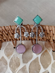 Mirage  - Duel color big floral light weight stylish earrings .