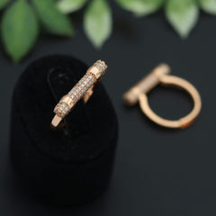 Crystalane Ethnic Western Style Crystal Bar Ring – Gold Tone, Versatile for Every Occasion