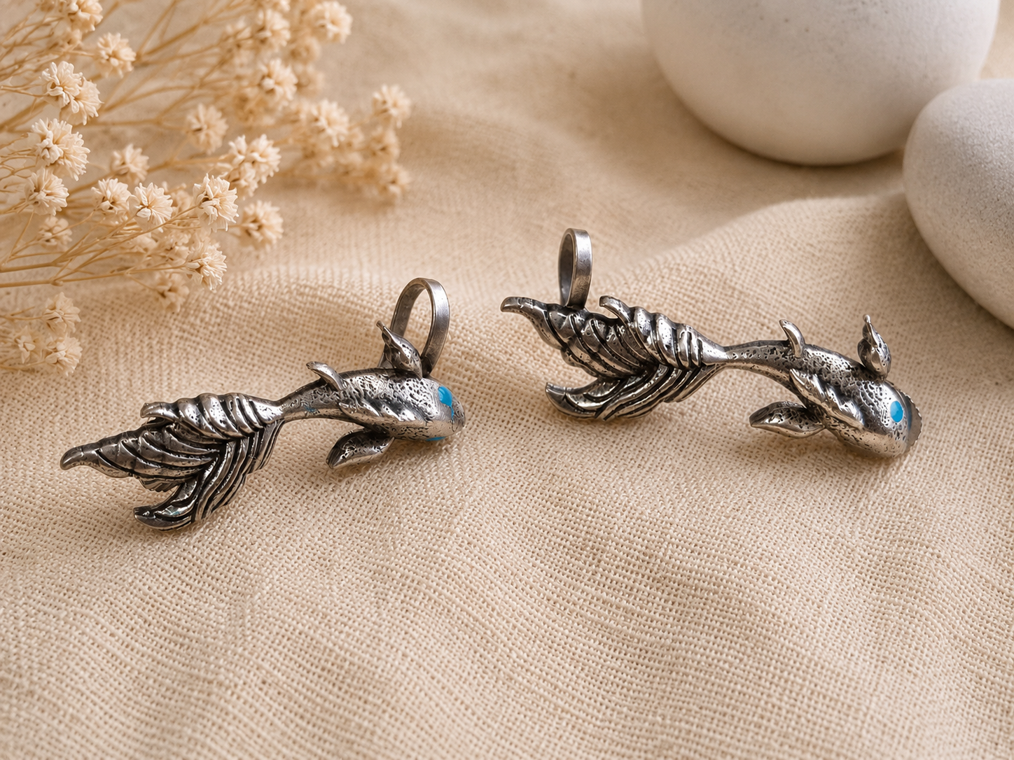 Antique Silver Koi Fish Ear Cuff Earrings Navaratri special ear cuff 
