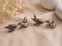 Antique Silver Koi Fish Ear Cuff Earrings Navaratri special ear cuff 