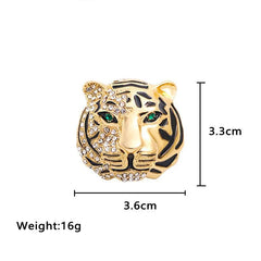 Royal Tiger Head Brooch – Luxury Gold & Silver Finish Tiger Lapel Pin for Men