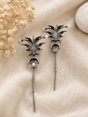 Celestial Pearl Ear Cuff Earrings in Antique Silver – Statement Ear Climber Earrings for Women  The Mirage Fashion