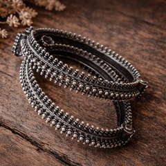 Mirage  Small spikes Design  Silver  kada  (Single Pic)