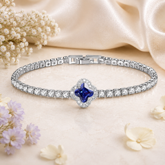 Clover Crystal Tennis Bracelet for Women  Adjustable Charm Bracelet  The Mirage Fashion 