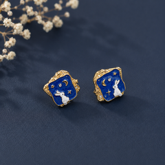 Cute Sweet Rabbit Plating Alloy Studs Earing