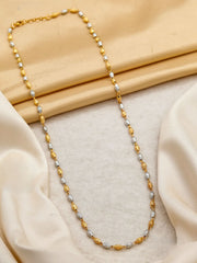 A gold and silver beaded necklace -Dual Tone Magmala 22 Inch Chain 