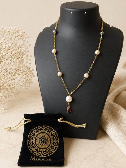Elegant Pearl Pendant Necklace for Women | Gold Chain Pearl Necklace | The Mirage Fashion