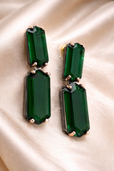 Elegant Green Crystal Necklace Set with Earrings | Emerald Style Statement Jewelry for Women